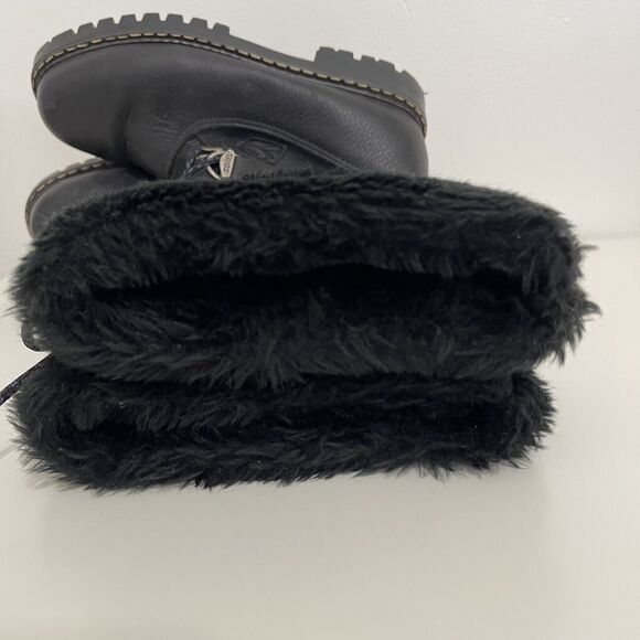 Sorel Leather Faux Fur Winter Boots Size 6 Black Outdoor Snow Apres Ski - Picture 8 of 11